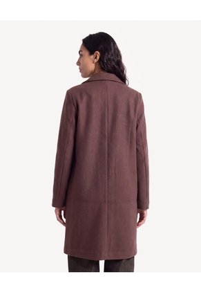 Chaqueta Tipo Abrigo Con Solapa Para Mujer Café Seven Seven
