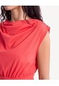 Camiseta Escote Ojal Con Drapeado  Para Mujer Rojo Seven Seven de Seven Seven