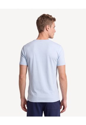 Camiseta Slim Basica  Para Hombre Celeste Seven Seven