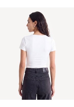 Camiseta Tpo Body Ajuste Ceñido Para Mujer Crudo Seven Seven