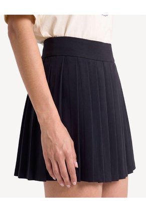 Falda Corta De Tablas Para Mujer Negro Seven Seven