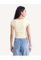 Camiseta Escote Ojal Con Recogidos  Para Mujer Amarillo Seven Seven de Seven Seven