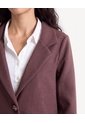 Chaqueta Tipo Abrigo Con Solapa  Para Mujer Café Seven Seven de Seven Seven