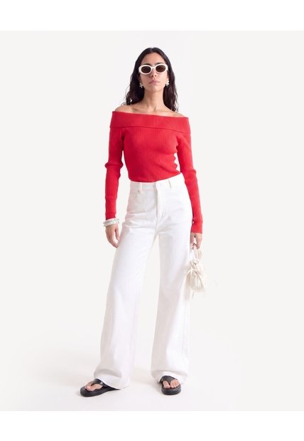 Saco Bardot En Tejido Ligero  Para Mujer Rojo Seven Seven