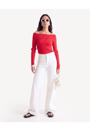 Saco Bardot En Tejido Ligero Para Mujer Rojo Seven Seven