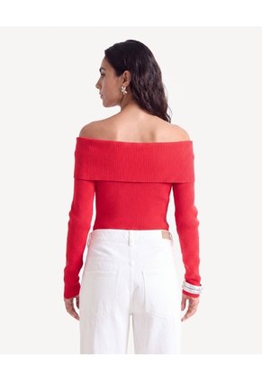 Saco Bardot En Tejido Ligero Para Mujer Rojo Seven Seven