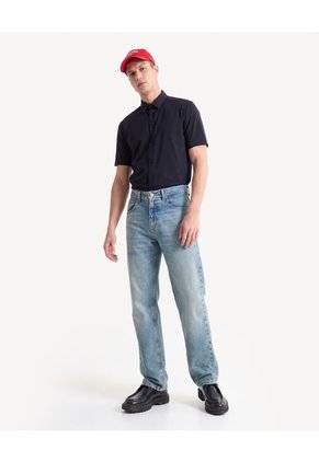 Camisa Noniron Comfort Para Hombre Negro Seven Seven