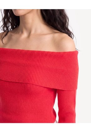 Saco Bardot En Tejido Ligero Para Mujer Rojo Seven Seven