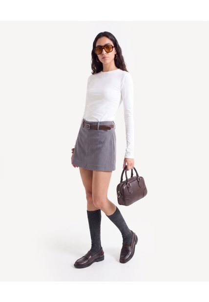 Camiseta Ajustada Manga Larga  Para Mujer Crudo Seven Seven