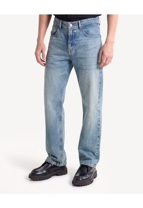 Jean Straight Con Lavado Visible Para Hombre Azul Seven Seven