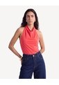 Camiseta Halter Cuello Drapeado  Para Mujer Rojo Seven Seven de Seven Seven