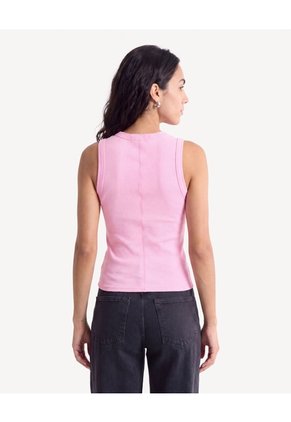 Camiseta Manga Sisa Tejida Para Mujer Rosado Seven Seven