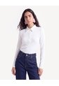 Camiseta Polo Manga Larga En Rib  Para Mujer Crudo Seven Seven de Seven Seven