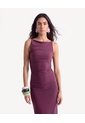 Vestido Largo Con Recogidos Laterales  Para Mujer Vino Seven Seven de Seven Seven