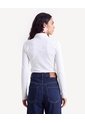 Camiseta Polo Manga Larga En Rib  Para Mujer Crudo Seven Seven de Seven Seven