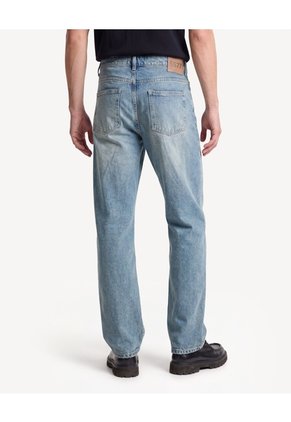 Jean Straight Con Lavado Visible Para Hombre Azul Seven Seven