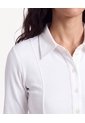 Camiseta Polo Manga Larga En Rib  Para Mujer Crudo Seven Seven de Seven Seven