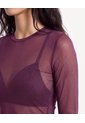 Camiseta Manga Larga En Malla  Para Mujer Vino Seven Seven de Seven Seven