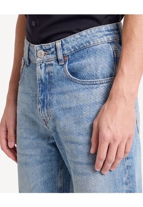 Jean Straight Con Lavado Visible Para Hombre Azul Seven Seven