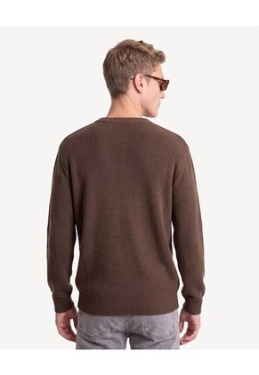 Saco Tejido Acanalado Con Rib Para Hombre Café Seven Seven