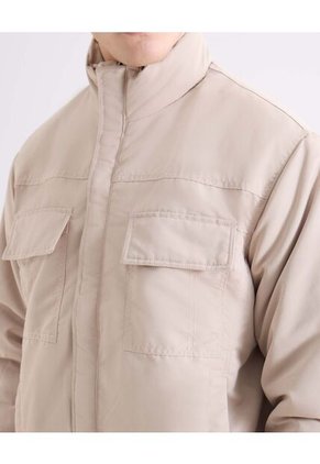Chaqueta Acolchada Utilitaria  Para Hombre Crema Seven Seven
