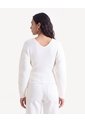 Saco Cuello V Con Manga Volumen  Para Mujer Crema Seven Seven de Seven Seven