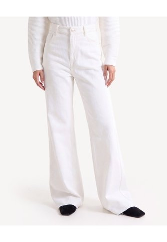 Jean Wide Leg Tiro Medio Rígido  Para Mujer Blanco Seven Seven Seven Seven