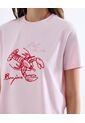 Camiseta Oversize Estampada  Para Mujer Rosa Seven Seven de Seven Seven
