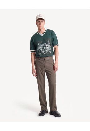 Pantalón Sastrero Recto  Para Hombre Verde Seven Seven