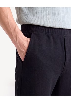 Pantalón Jogger Recto Textura  Para Hombre Negro Seven Seven