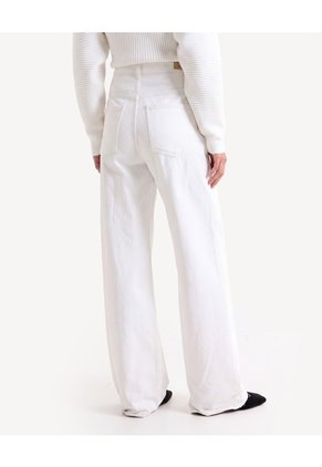 Jean Wide Leg Tiro Medio Rígido  Para Mujer Blanco Seven Seven