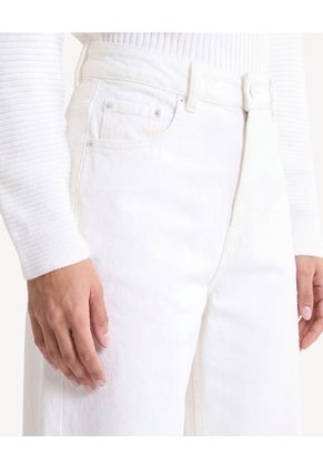 Jean Wide Leg Tiro Medio Rígido  Para Mujer Blanco Seven Seven