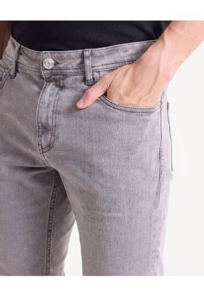 Jean Loose Con Lavado Marcado  Para Hombre Gris Seven Seven
