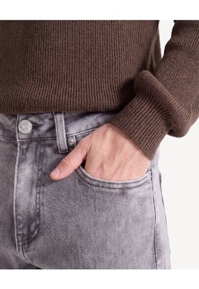 Jean Regular Con Efecto Lavado Para Hombre Gris Seven Seven