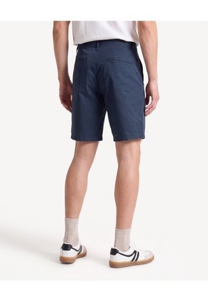 Bermuda Chino De Corte Limpio  Para Hombre Azul Seven Seven