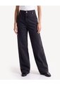 Jean Straight Con Corte Lateral  Para Mujer Negro Seven Seven de Seven Seven