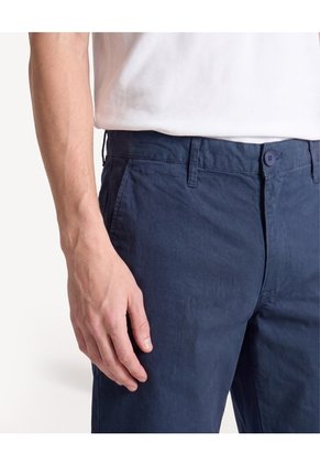 Bermuda Chino De Corte Limpio  Para Hombre Azul Seven Seven