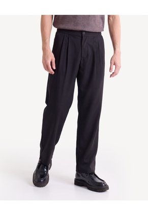 Pantalón Barrel Pretina Posterior Elástica Para Hombre Negro Seven Seven