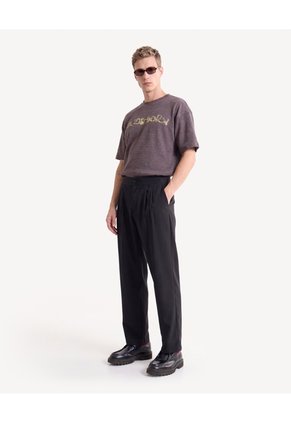 Pantalón Barrel Pretina Posterior Elástica Para Hombre Negro Seven Seven