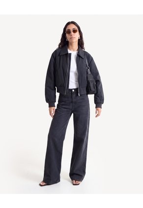 Jean Wide Leg Efecto Lavado Para Mujer Negro Seven Seven