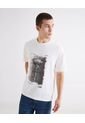 Camiseta Oversize Estampada  Para Hombre Marfil Seven Seven de Seven Seven