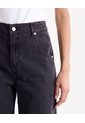Jean Straight Con Corte Lateral  Para Mujer Negro Seven Seven de Seven Seven