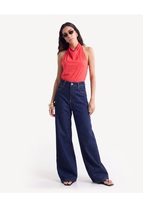Jean Wide Leg En Denim Raw  Para Mujer Azul Seven Seven