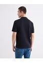 Camiseta En Rib Regular  Para Hombre Negro Seven Seven de Seven Seven