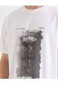 Camiseta Oversize Estampada  Para Hombre Marfil Seven Seven de Seven Seven
