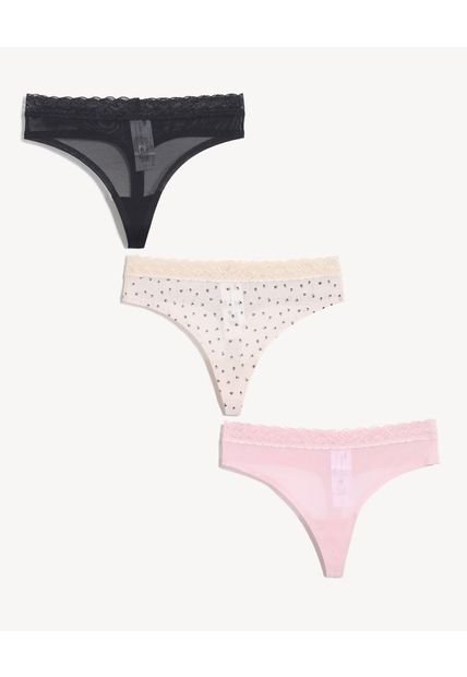 Panty Para Mujer Tanga Color Negro Marca Seven Seven #28800124