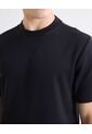 Camiseta En Rib Regular  Para Hombre Negro Seven Seven de Seven Seven