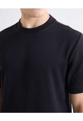 Camiseta En Rib Regular Para Hombre Negro Seven Seven