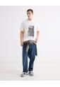 Camiseta Oversize Estampada  Para Hombre Marfil Seven Seven de Seven Seven