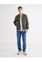 Chaqueta Bomber Basica  Para Hombre Verde Seven Seven de Seven Seven